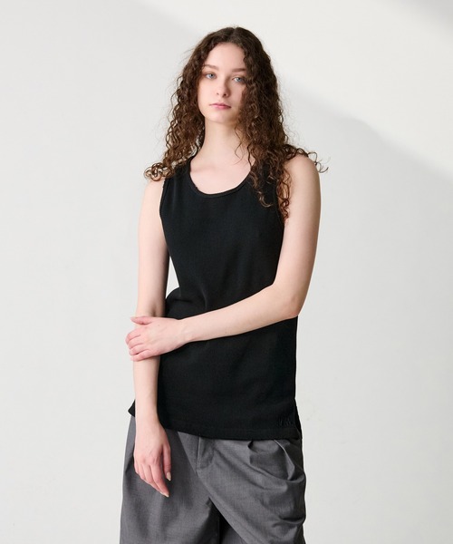 WETTEMPT(ウィテンプト)の「DAMAGED WAFFLE TANK / ダメージワッフルタンク(タンクトップ・メンズ・オフホワイト/ブラック・MEDIUM/LARGE)」の10枚目の写真