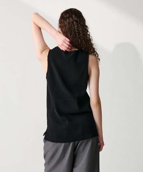 WETTEMPT(ウィテンプト)の「DAMAGED WAFFLE TANK / ダメージワッフルタンク(タンクトップ・メンズ・オフホワイト/ブラック・MEDIUM/LARGE)」の12枚目の写真