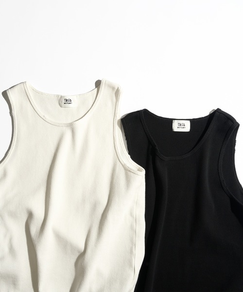 WETTEMPT(ウィテンプト)の「DAMAGED WAFFLE TANK / ダメージワッフルタンク(タンクトップ・メンズ・オフホワイト/ブラック・MEDIUM/LARGE)」の18枚目の写真