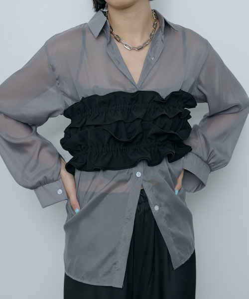 tiit tokyo フリルブラウンビスチェ tiit tokyo フリルブラウンビスチェ