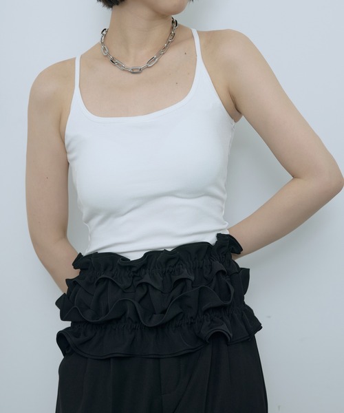 SEN TOKYO(セントーキョー)の「全骨格対応で着回し自在ギャザーフリルビスチェ パーティー ドレス 結婚式 お呼ばれ オケージョン(キャミソール・レディース・ブラウン/アイボリー/ブラック/チャコールグレー・FREE)」の8枚目の写真