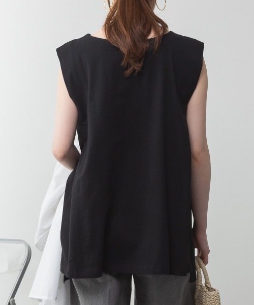 RCD(アールシーディー)の「肩タックノースリーブボートネックTシャツ(Tシャツ/カットソー・レディース・ブラック/グレイッシュベージュ/オフホワイト/チャコールグレー・M-L/LL~3L/4L~5L)」の21枚目の写真