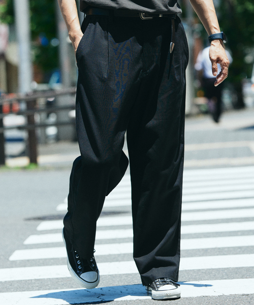 JOURNAL STANDARD relume（ジャーナルスタンダード　レリューム）の「リネンブレンド 1タック ”レイジー” パンツ（スラックス・メンズ・ライトグレー/ブルー/ブラック/カーキ・SMALL/MEDIUM/LARGE）」の3枚目の写真