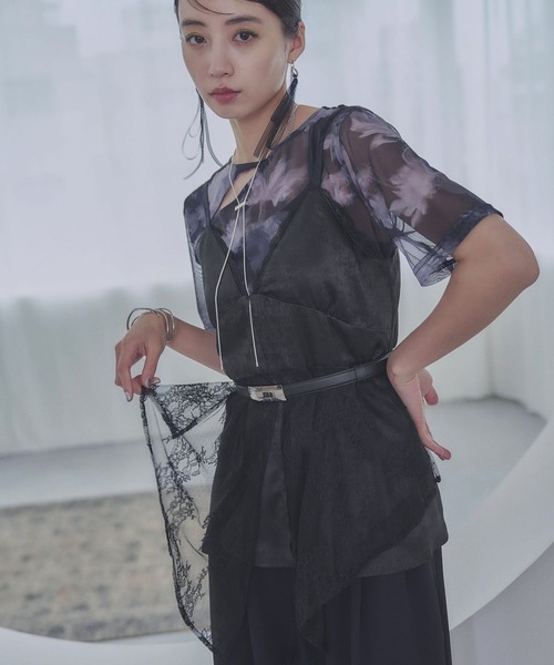 HARE レースレイヤーキャミビスチェ　シルバー　キャミソール　タンクトップ レースレイヤーキャミビスチェ(HARE)（キャミソール）｜HARE