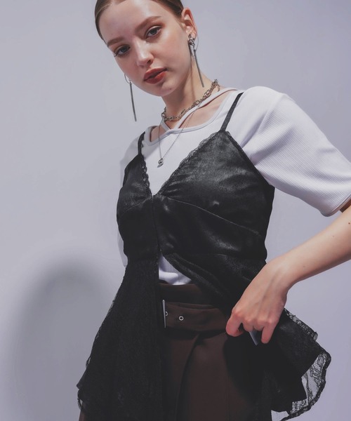 HerPraha チェーンキャミソール litmus セール】【Lilamusant(リラミュゾン)】カップ付きシャーリング