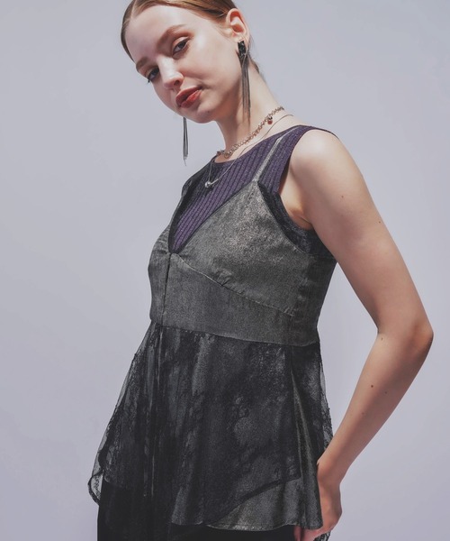 HARE（ハレ）の「レースレイヤーキャミビスチェ(HARE)（キャミソール・レディース・ブラック/グレー・FREE）」の19枚目の写真