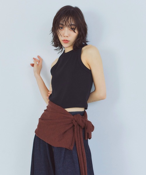 レイヤードニットビスチェ/ラップスカート（チューブトップ