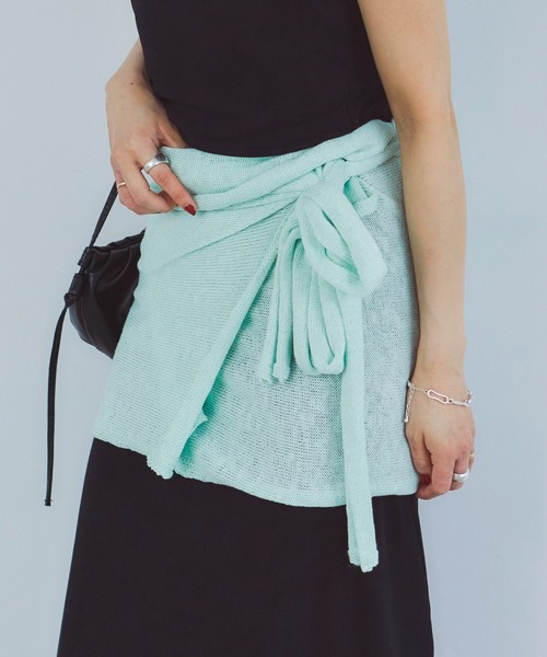 LIENCOEUR（リアンクール）の「レイヤードニットビスチェ/ラップスカート（チューブトップ・レディース・ミント/ベージュ/ブラック/ブラウン/グレー・FREE）」の11枚目の写真