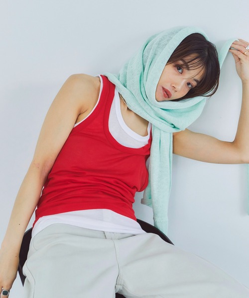 LIENCOEUR（リアンクール）の「レイヤードニットビスチェ/ラップスカート（チューブトップ・レディース・ミント/ベージュ/ブラック/ブラウン/グレー・FREE）」の14枚目の写真