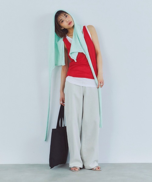 LIENCOEUR（リアンクール）の「レイヤードニットビスチェ/ラップスカート（チューブトップ・レディース・ミント/ベージュ/ブラック/ブラウン/グレー・FREE）」の21枚目の写真