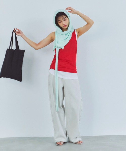 LIENCOEUR（リアンクール）の「レイヤードニットビスチェ/ラップスカート（チューブトップ・レディース・ミント/ベージュ/ブラック/ブラウン/グレー・FREE）」の22枚目の写真