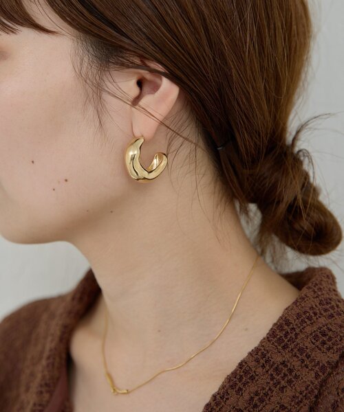 GALLARDAGALANTE（ガリャルダガランテ）の「プランプフープピアス（ピアス（両耳用）・レディース・シルバー/ゴールド・FREE）」の6枚目の写真