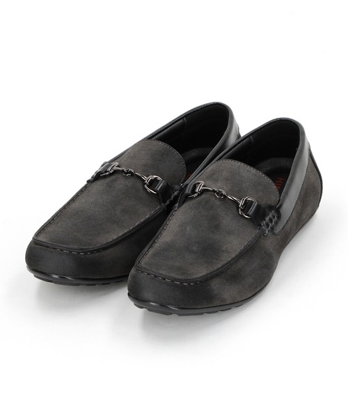 HIDEAWAYS NICOLE(ハイダウェイニコル)の「ビットドライビングシューズ(ローファー・メンズ・チャコールグレー/ネイビー/ホワイト/ブラウン・26.5cm/27.5cm/25.5cm)」の1枚目の写真