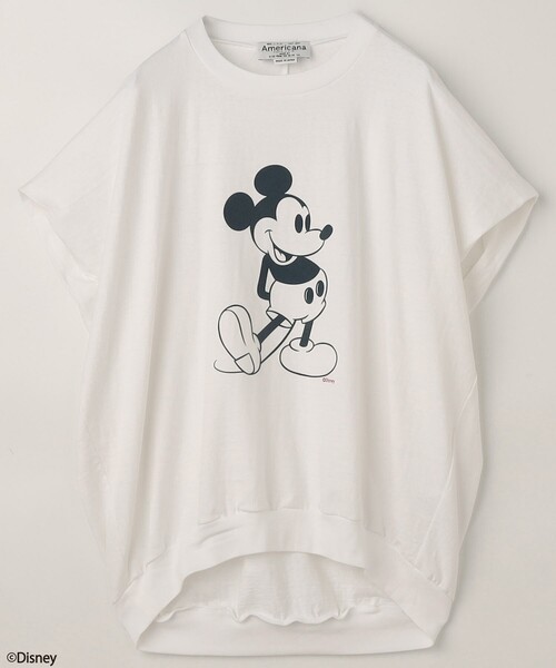 Americana ミッキーマウス 半袖Tシャツ Americana/アメリカーナ Mickey sleeveless T/ミッキースリーブT