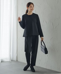 Petitjo | 小さいサイズ 【喪服・礼服】3点セットアップスーツ(Aラインジャケット+ペプラムブラウス+テーパードパンツ) 低身長さん・小柄女性(スーツセット)