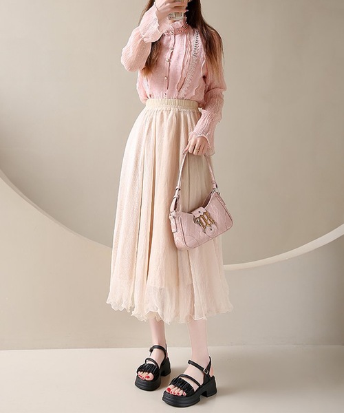 Lace Ladies(レースレディース)の「異素材 ギャザー チューブ ストラップ 厚底 サンダル(サンダル・レディース・ブラック/アイボリー・22.5cm/23cm/23.5cm/24cm/24.5cm/25cm)」の4枚目の写真