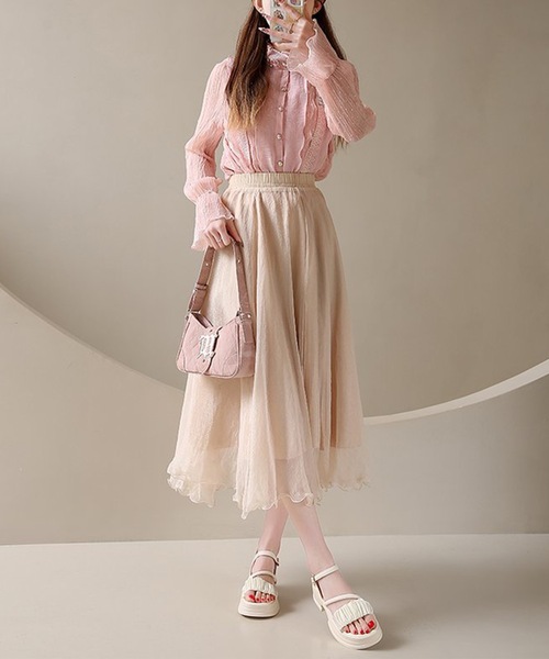 Lace Ladies(レースレディース)の「異素材 ギャザー チューブ ストラップ 厚底 サンダル(サンダル・レディース・ブラック/アイボリー・22.5cm/23cm/23.5cm/24cm/24.5cm/25cm)」の9枚目の写真