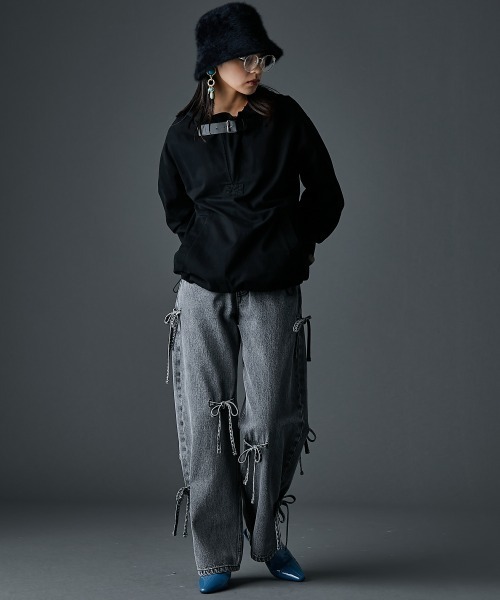 GEVS.（ジェイヴィス）の「綿100％ベルト付アノラックパーカー＜大きいサイズ有＞GEVS.（パーカー・レディース・ベージュ/ブラック・L/M/5L/4L/3L/LL）」の17枚目の写真