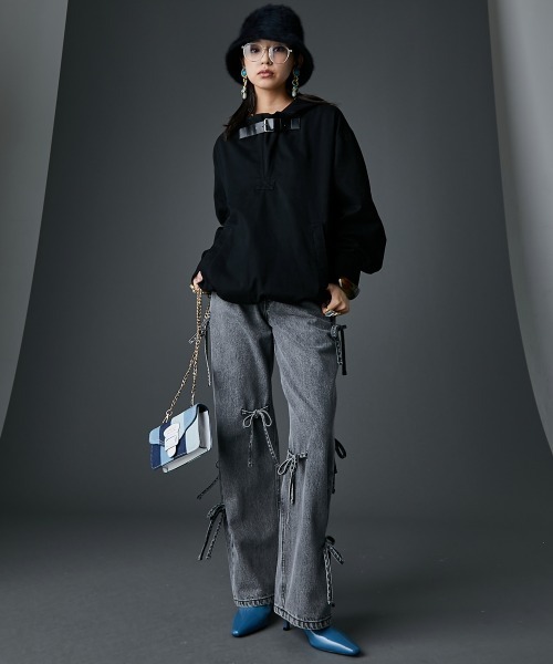 GEVS.（ジェイヴィス）の「綿100％ベルト付アノラックパーカー＜大きいサイズ有＞GEVS.（パーカー・レディース・ベージュ/ブラック・L/M/5L/4L/3L/LL）」の19枚目の写真