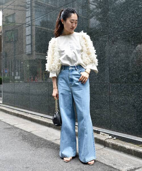 le.coeur blanc（ルクールブラン）の「TORRAZZO DONNA袖チュールブラウス（シャツ/ブラウス・レディース・アイボリー/ブラック・38）」の21枚目の写真