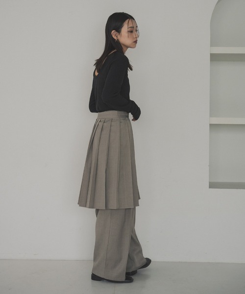 hellam(へラム)の「ラップスカートレイヤードパンツ(その他パンツ・レディース・チャコール/ベージュ/ブラウン/ブラック・FREE)」の18枚目の写真