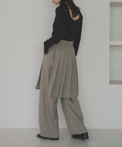 hellam(へラム)の「ラップスカートレイヤードパンツ(その他パンツ・レディース・チャコール/ベージュ/ブラウン/ブラック・FREE)」の19枚目の写真