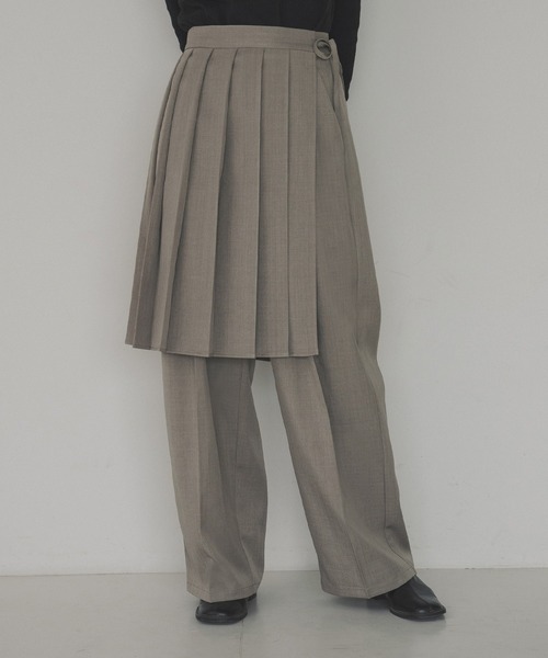 hellam(へラム)の「ラップスカートレイヤードパンツ(その他パンツ・レディース・チャコール/ベージュ/ブラウン/ブラック・FREE)」の8枚目の写真