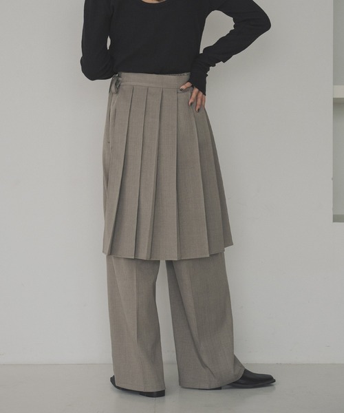 hellam(へラム)の「ラップスカートレイヤードパンツ(その他パンツ・レディース・チャコール/ベージュ/ブラウン/ブラック・FREE)」の9枚目の写真