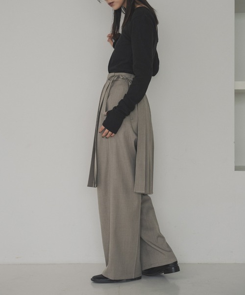 hellam(へラム)の「ラップスカートレイヤードパンツ(その他パンツ・レディース・チャコール/ベージュ/ブラウン/ブラック・FREE)」の10枚目の写真