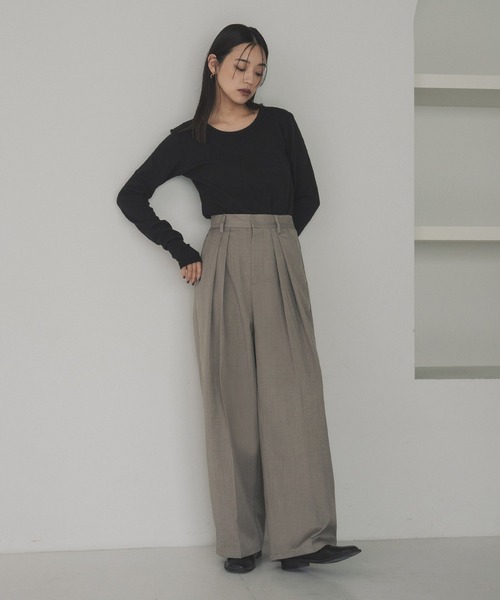 hellam(へラム)の「ラップスカートレイヤードパンツ(その他パンツ・レディース・チャコール/ベージュ/ブラウン/ブラック・FREE)」の11枚目の写真