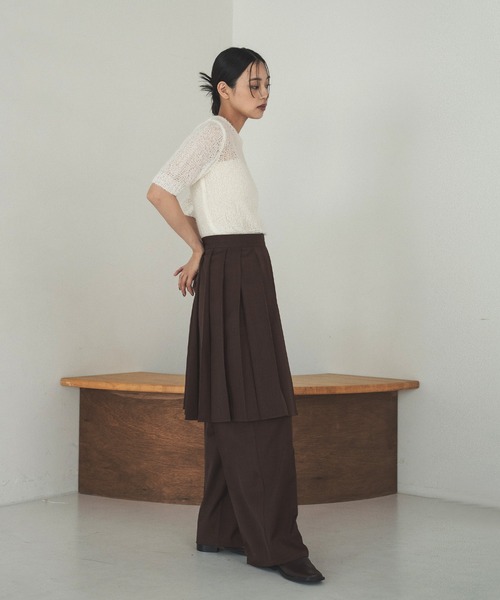 Paloma Wool ALEXIA レイヤード　スカート付きパンツ　ブラウン Paloma Wool ALEXIA レイヤード スカート付きパンツ ブラウン Paloma