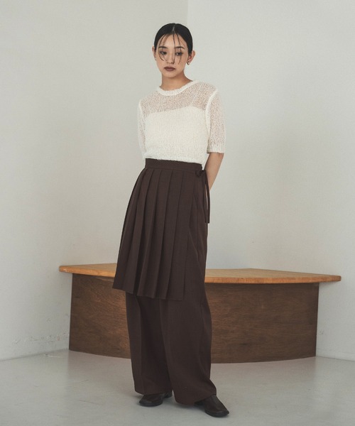 hellam(へラム)の「ラップスカートレイヤードパンツ(その他パンツ・レディース・チャコール/ベージュ/ブラウン/ブラック・FREE)」の15枚目の写真