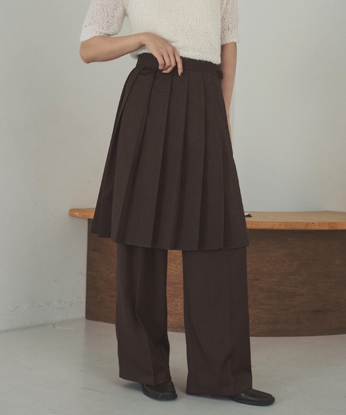 Paloma Wool ALEXIA レイヤード スカート付きパンツ ブラウン Paloma