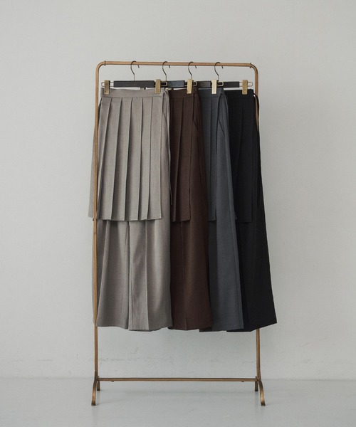 hellam(へラム)の「ラップスカートレイヤードパンツ(その他パンツ・レディース・チャコール/ベージュ/ブラウン/ブラック・FREE)」の7枚目の写真