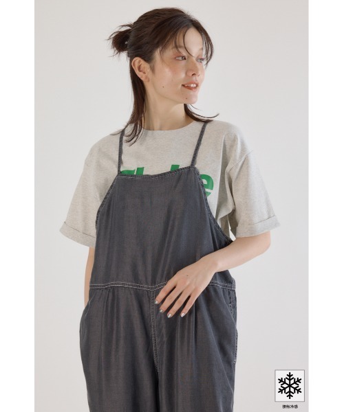 RODEO CROWNS WIDE BOWL（ロデオクラウンズワイドボウル）の「クールデニムリボンサロペット（つなぎ/オールインワン・レディース・ブルー/ブラック・FREE）」の8枚目の写真