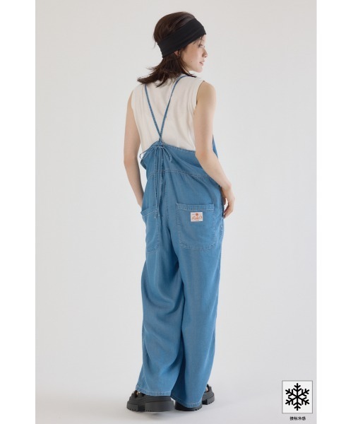RODEO CROWNS WIDE BOWL（ロデオクラウンズワイドボウル）の「クールデニムリボンサロペット（つなぎ/オールインワン・レディース・ブルー/ブラック・FREE）」の11枚目の写真