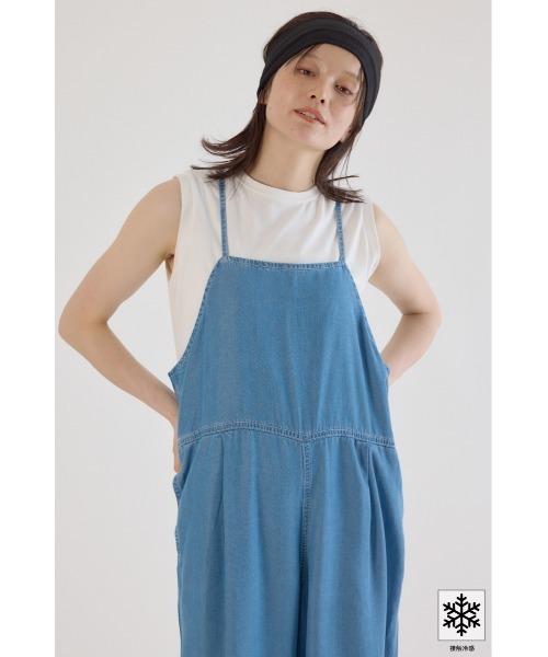 RODEO CROWNS WIDE BOWL（ロデオクラウンズワイドボウル）の「クールデニムリボンサロペット（つなぎ/オールインワン・レディース・ブルー/ブラック・FREE）」の13枚目の写真