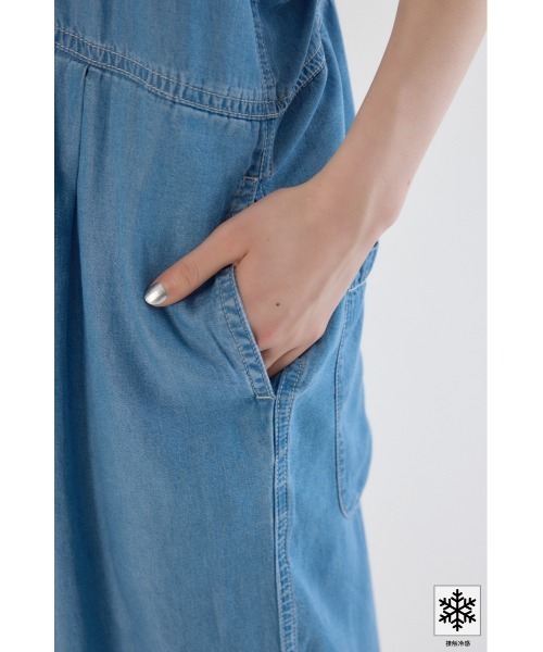 RODEO CROWNS WIDE BOWL（ロデオクラウンズワイドボウル）の「クールデニムリボンサロペット（つなぎ/オールインワン・レディース・ブルー/ブラック・FREE）」の20枚目の写真