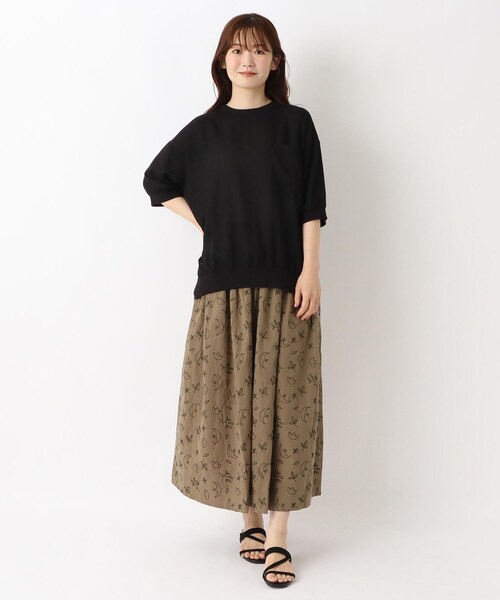 one'sterrace(ワンズテラス)の「リブコンビ 6分袖ブラウス(シャツ/ブラウス・レディース・ブラック系8/カーキ系5/キャメル・02)」の8枚目の写真
