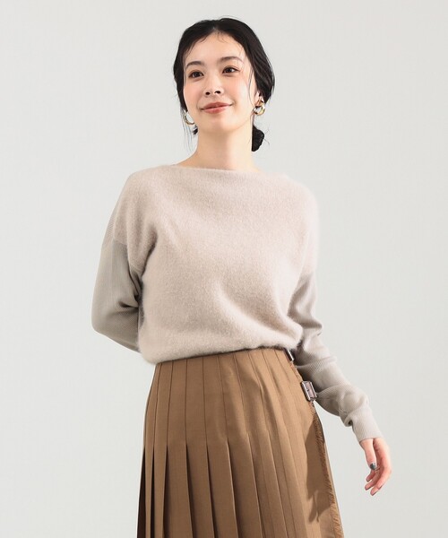 Demi-Luxe BEAMS フラッフィー ボートネック ニット Demi-Luxe BEAMS（デミルクス ビームス）フラッフィー ボート