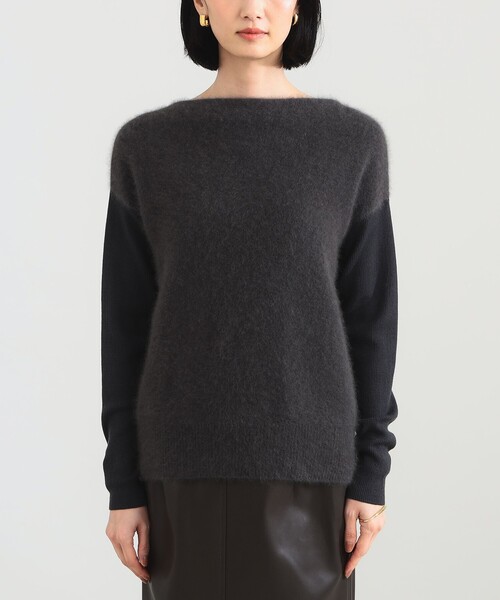 デミルクスビームス　フラッフィボートネックニット シンプル ボートネックニット .M（Tシャツ/カットソー）｜Demi