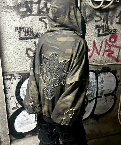 REFLEM 猫耳ZIPパーカー グレー REFLEM/レフレム』猫耳ZIPパーカー/ジップアップパーカー