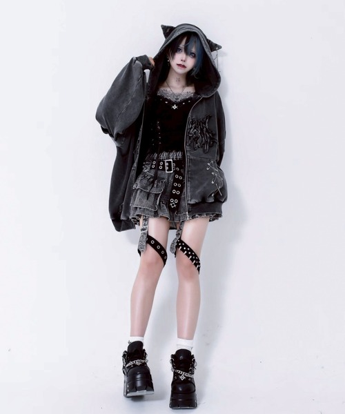 REFLEM/レフレム』猫耳ZIPパーカー/ジップアップパーカー（パーカー