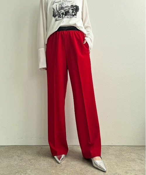 LHELBIE(レルビエ)の「ストレッチジョーゼットパンツ(その他パンツ・レディース・ブラック/レッド/チャコールグレー・M)」の21枚目の写真