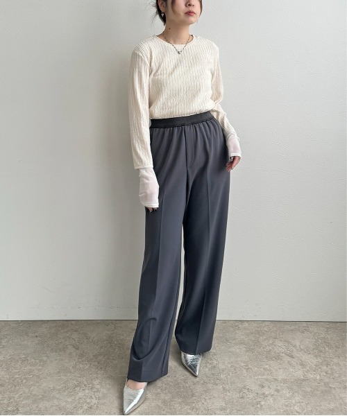 LHELBIE(レルビエ)の「ストレッチジョーゼットパンツ(その他パンツ・レディース・ブラック/レッド/チャコールグレー・M)」の22枚目の写真