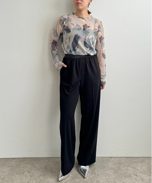 LHELBIE(レルビエ)の「ストレッチジョーゼットパンツ(その他パンツ・レディース・ブラック/レッド/チャコールグレー・M)」の16枚目の写真