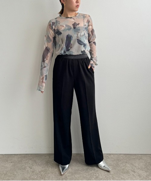 LHELBIE(レルビエ)の「ストレッチジョーゼットパンツ(その他パンツ・レディース・ブラック/レッド/チャコールグレー・M)」の13枚目の写真