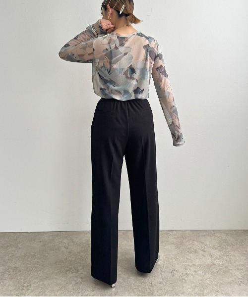 LHELBIE(レルビエ)の「ストレッチジョーゼットパンツ(その他パンツ・レディース・ブラック/レッド/チャコールグレー・M)」の15枚目の写真
