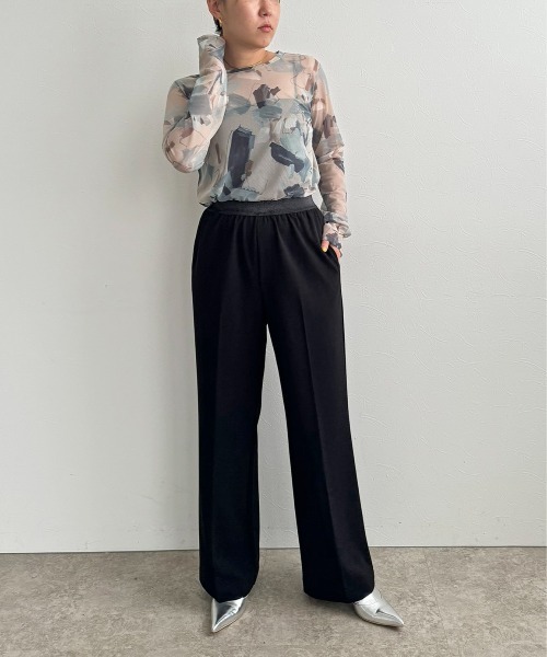 LHELBIE(レルビエ)の「ストレッチジョーゼットパンツ(その他パンツ・レディース・ブラック/レッド/チャコールグレー・M)」の12枚目の写真