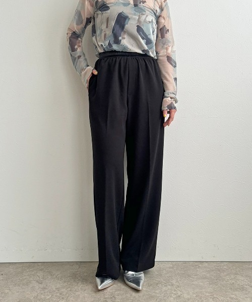 LHELBIE(レルビエ)の「ストレッチジョーゼットパンツ(その他パンツ・レディース・ブラック/レッド/チャコールグレー・M)」の7枚目の写真